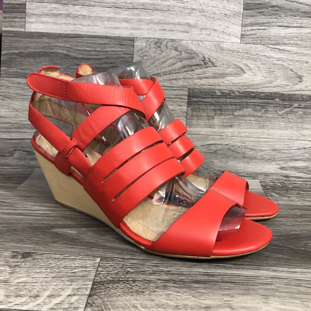 Matiko Orange Wedge Sandals